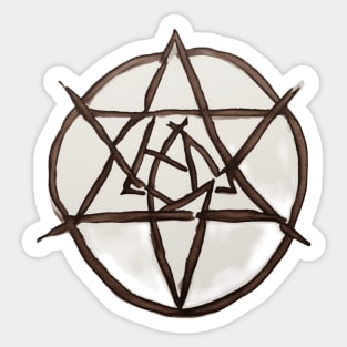 Pentagram Brown Shadow Silhouette Anime Style Collection No. 273 Sticker